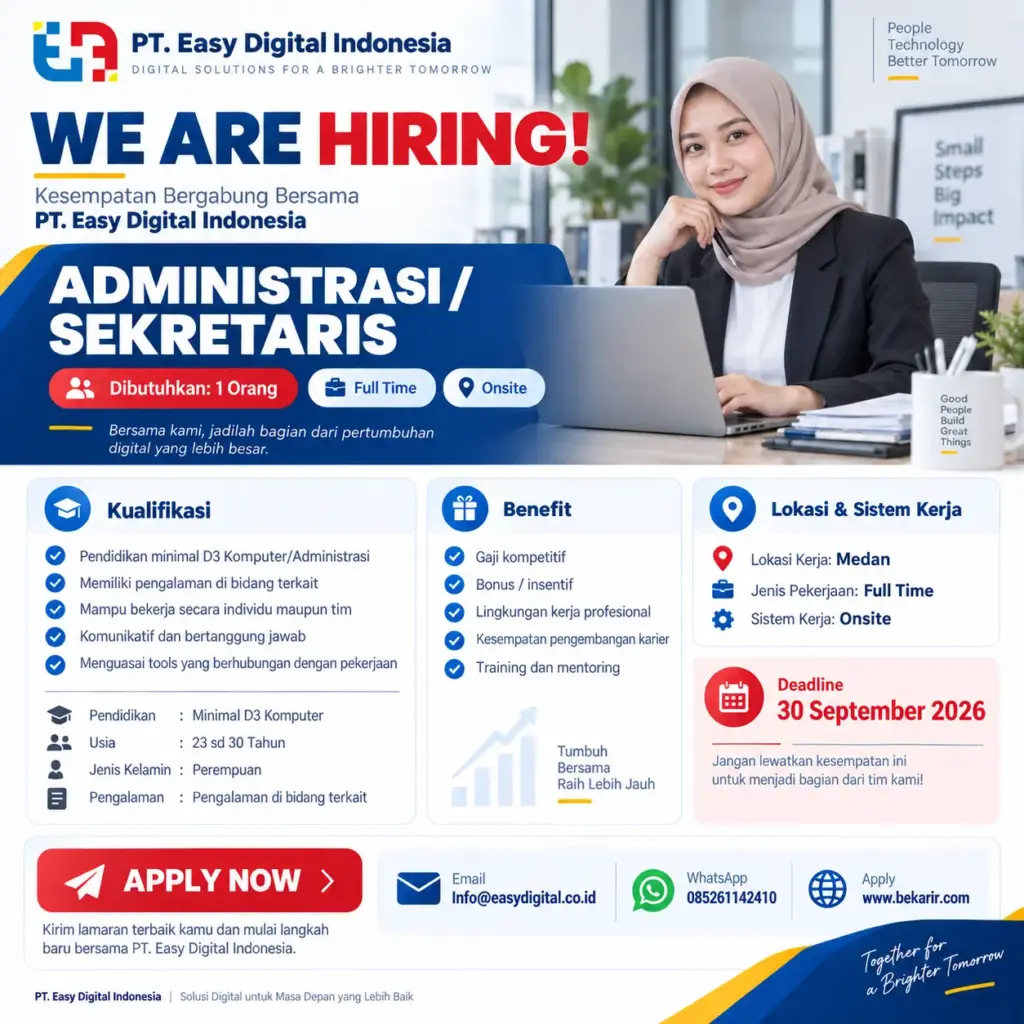 Flyer lowongan Sekretaris